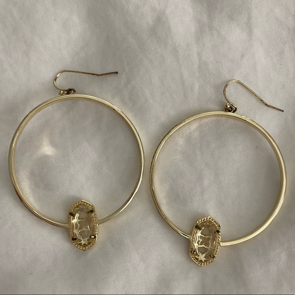 Kendra Scott Elora Hoop Earrings with clear stone